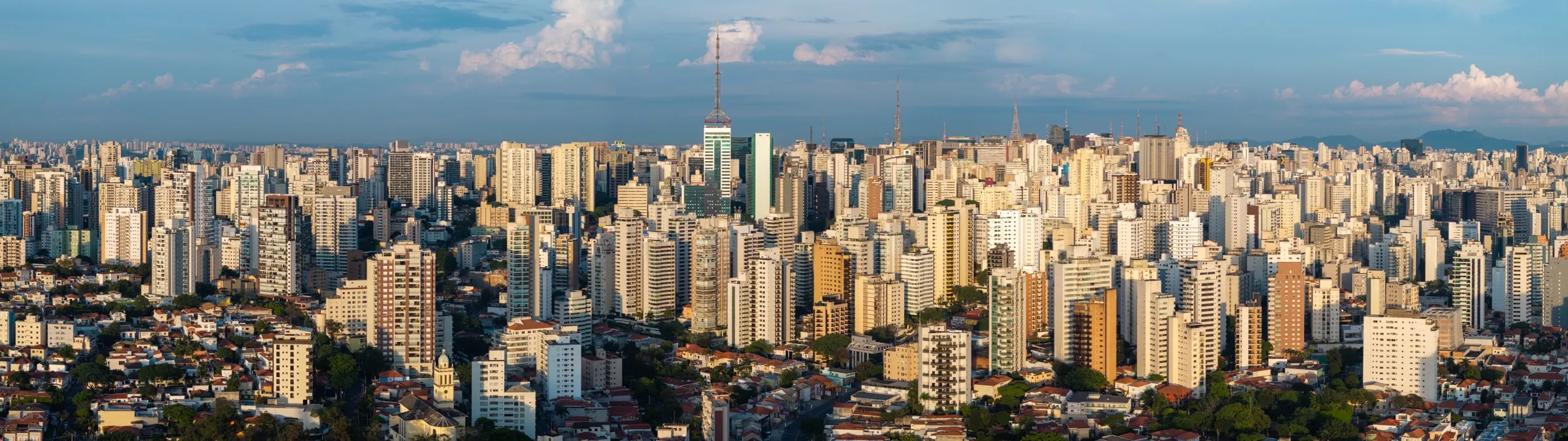 Aerial view of the São Paulo skyline, host city of the event